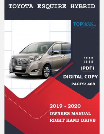 toyota esquire hybrid 2019-2020 owners manual in english